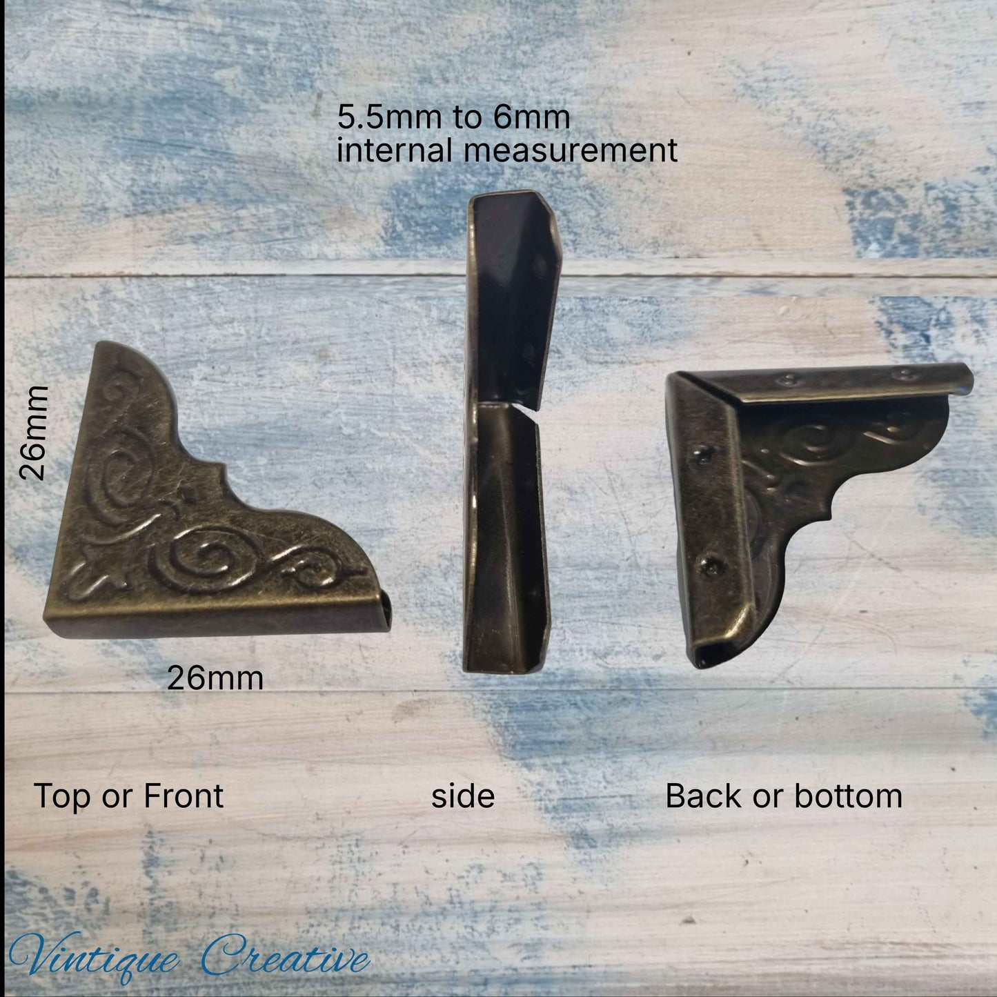 5mm overlap Corner protector 26mm x 26mm for books, thin wood etc