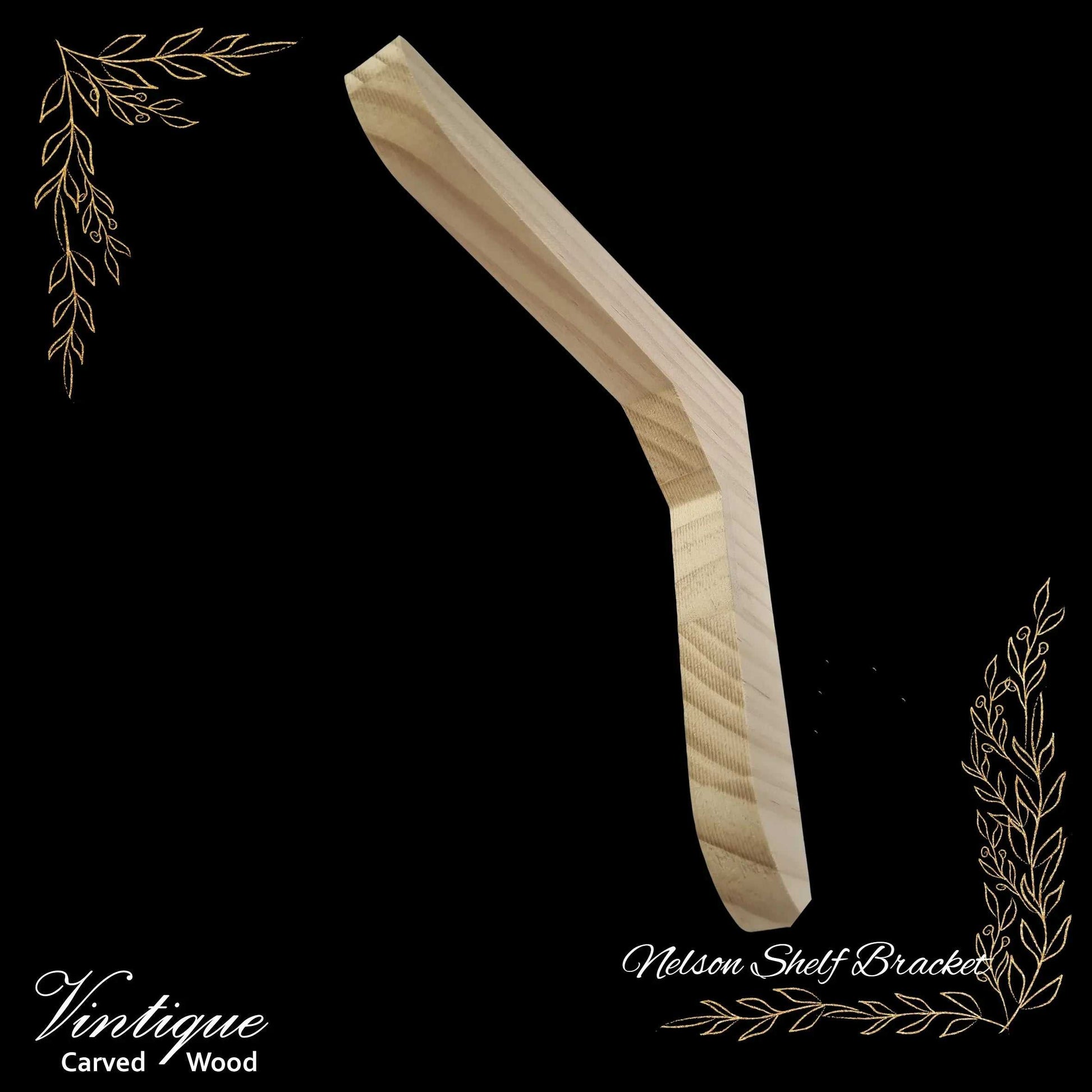 Nelson unfinished small carved wood shelf Bracket 160mm x 158mm - Vintique Concepts