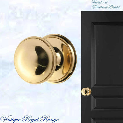 Polished Brass Hereford Large Centre Knob 85mm dia - Vintique Concepts