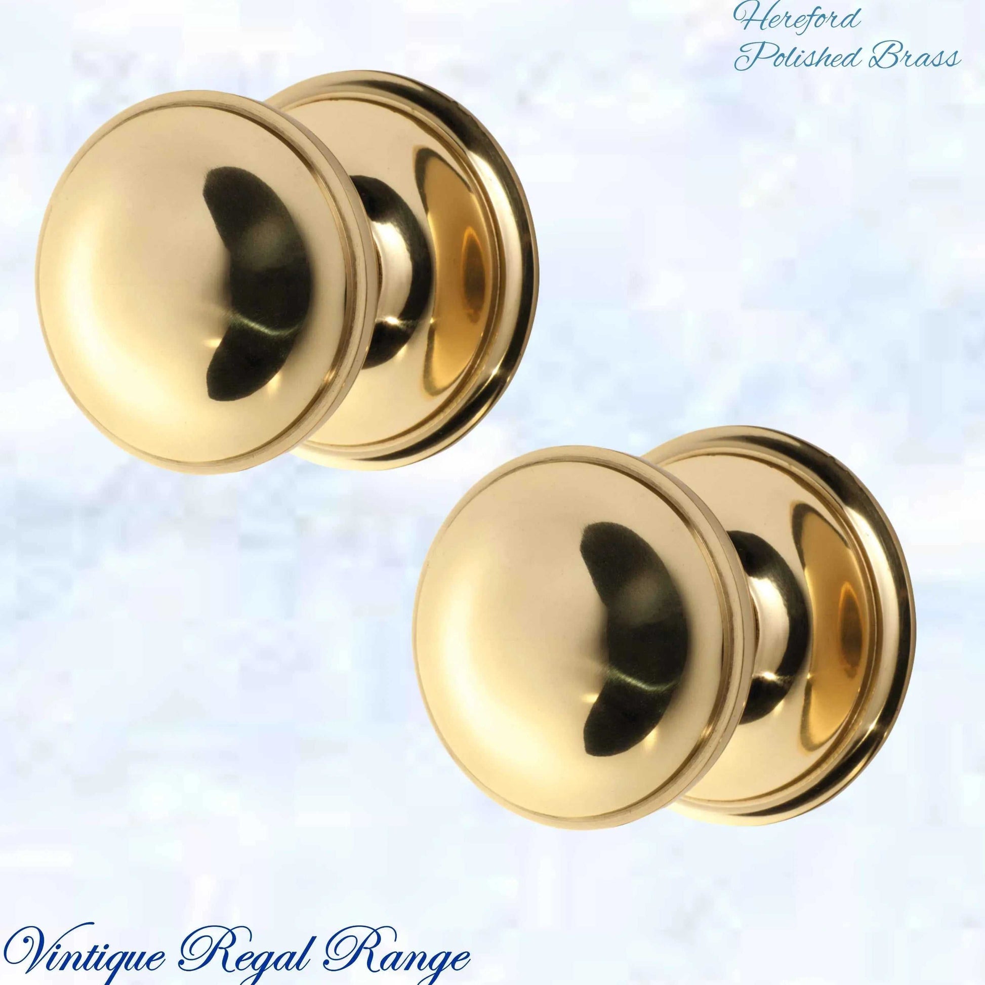 Polished Brass Hereford Large Centre Knob 85mm dia - Vintique Concepts