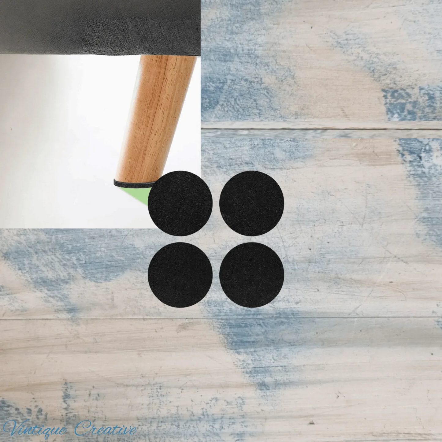 Self-Adhesive Felt Furniture pads-19mm (pkt 20) protect your floors - Vintique Concepts