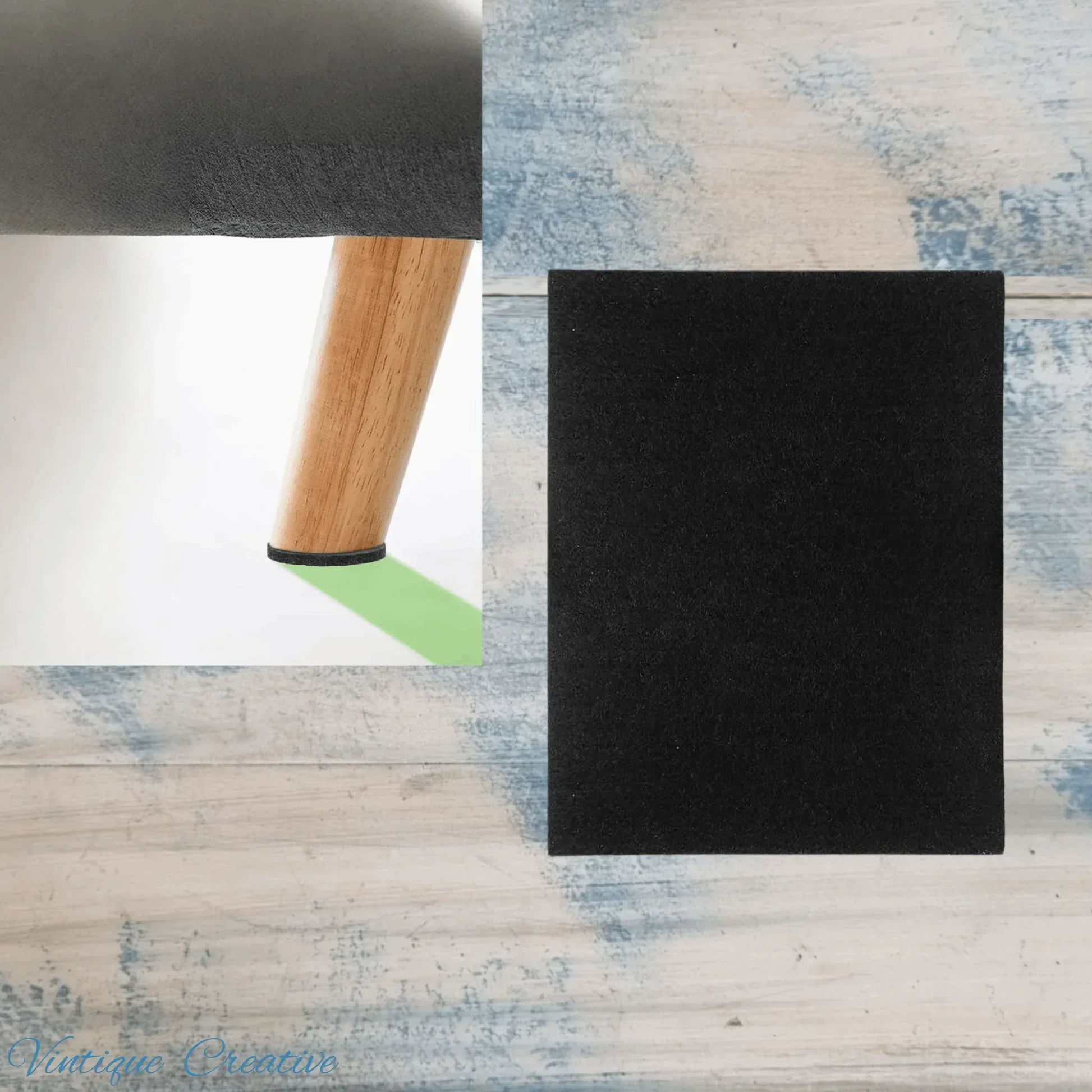 Self-Adhesive Felt Furniture pad -73mm x 155mm (pkt 1) protect your floors - Vintique Concepts