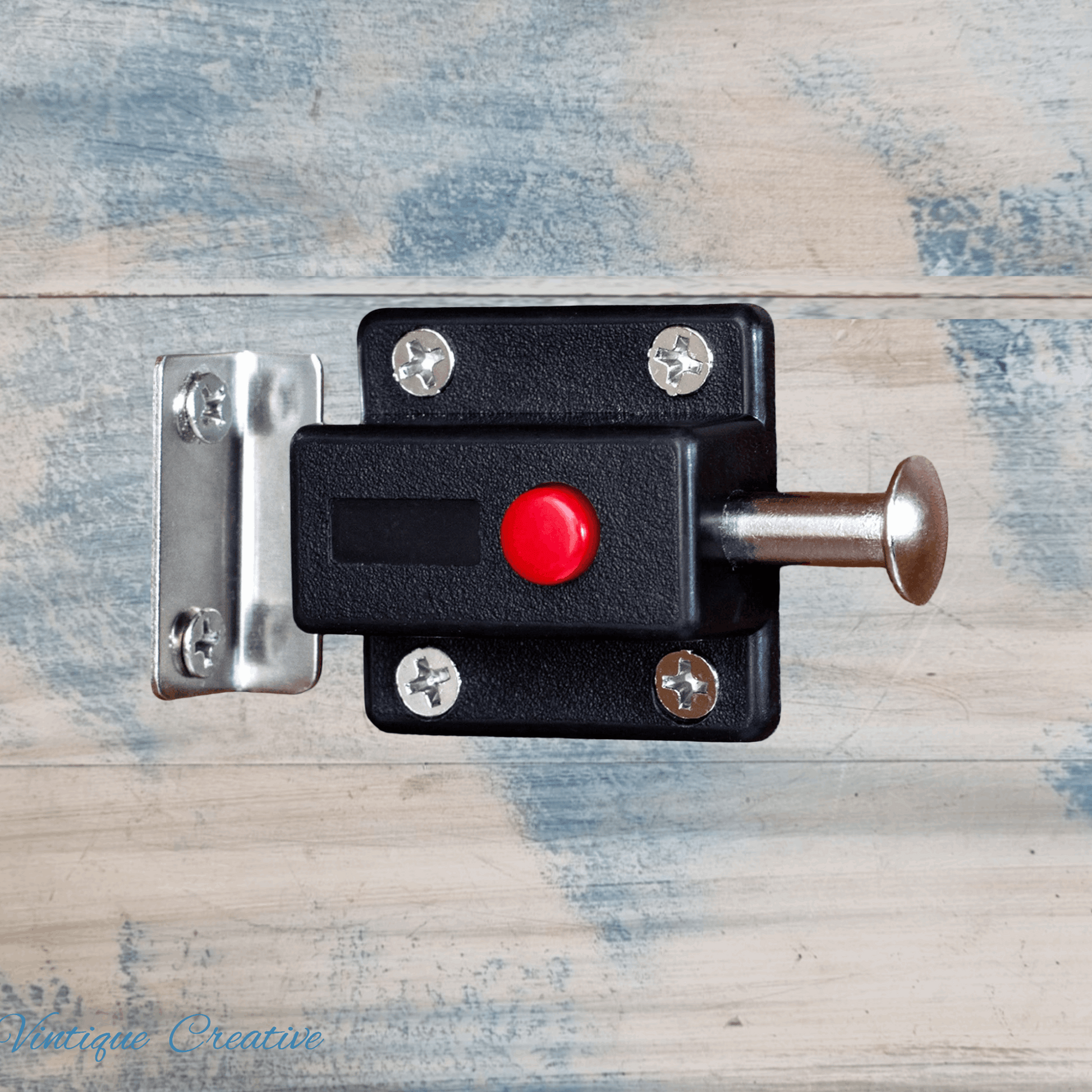 "Slide and lock" window and door closure black
