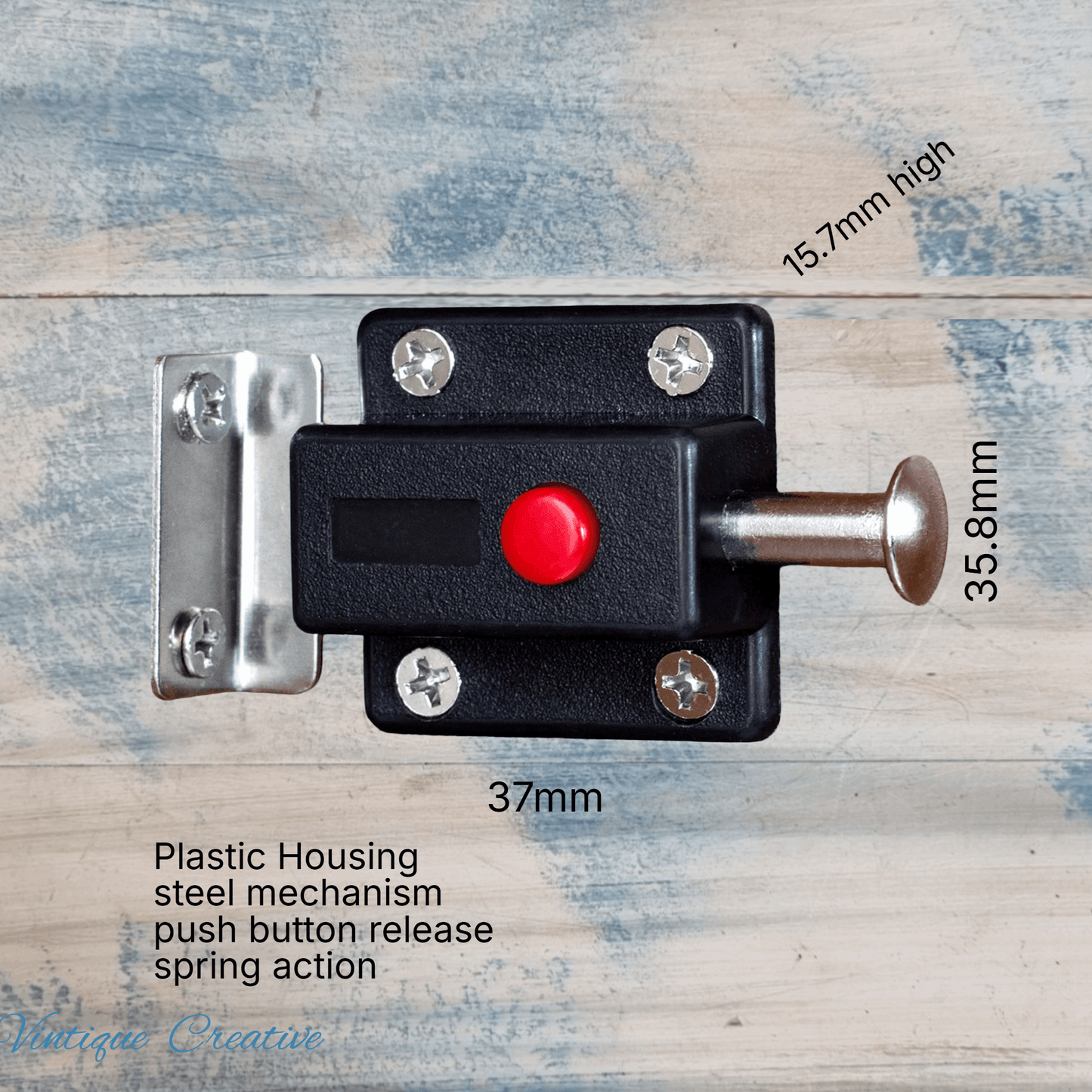 "Slide and lock" window and door closure black