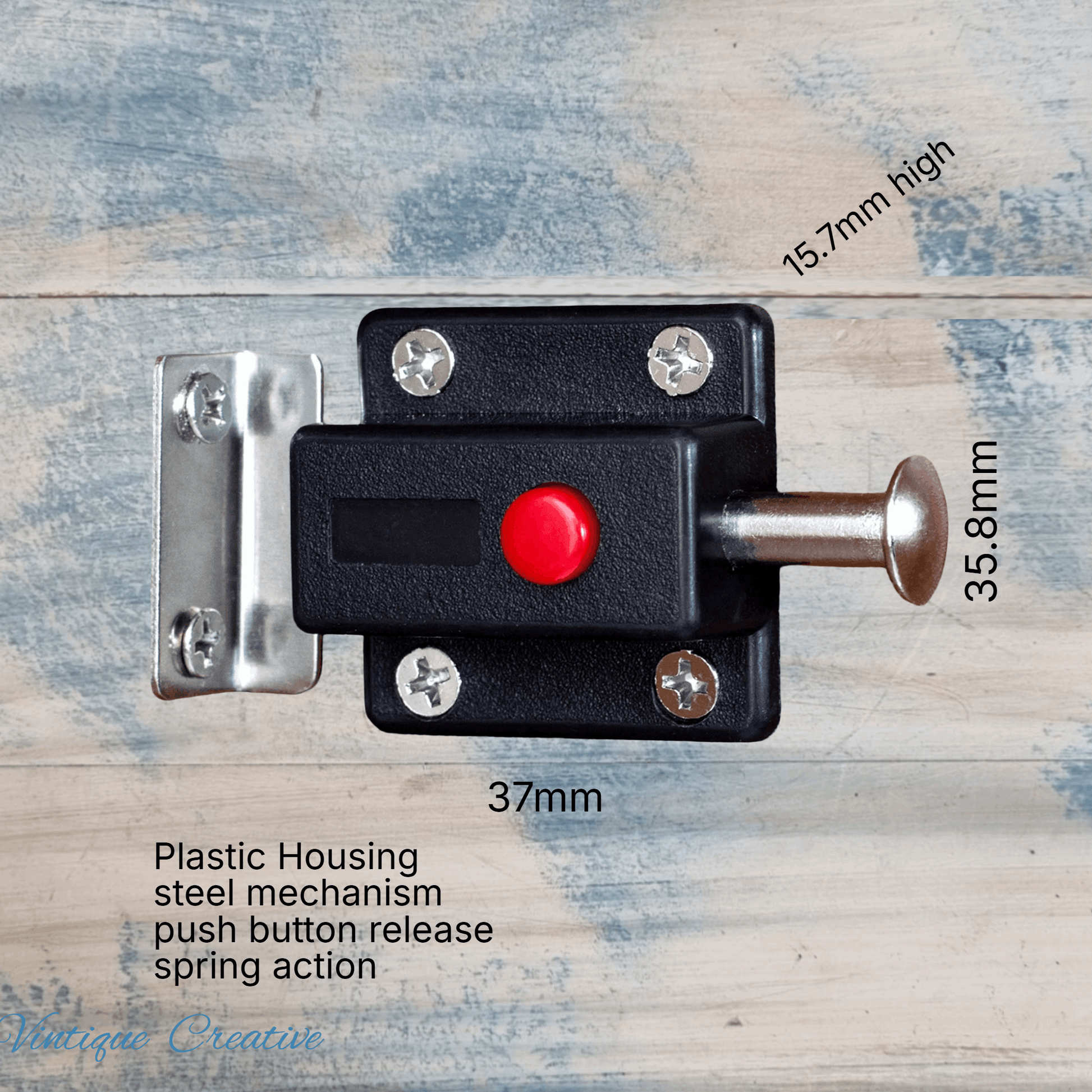 "Slide and lock" window and door closure black
