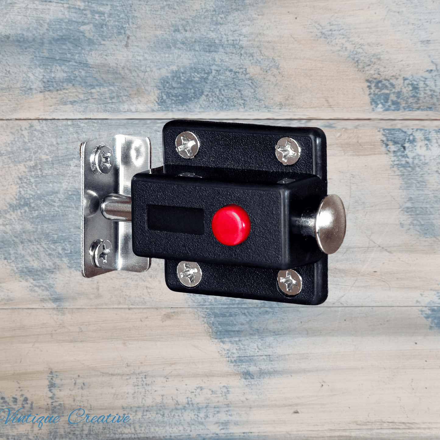 "Slide and lock" window and door closure black