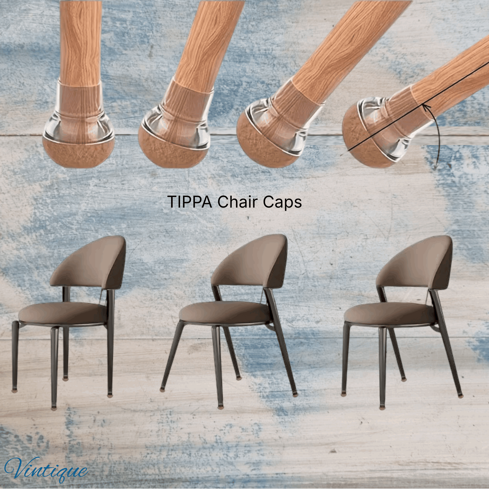 TIPPA- Round Silicone Angle Chair Leg Caps-27mm-32mm dia – Protect Floors from scratches (Copy)