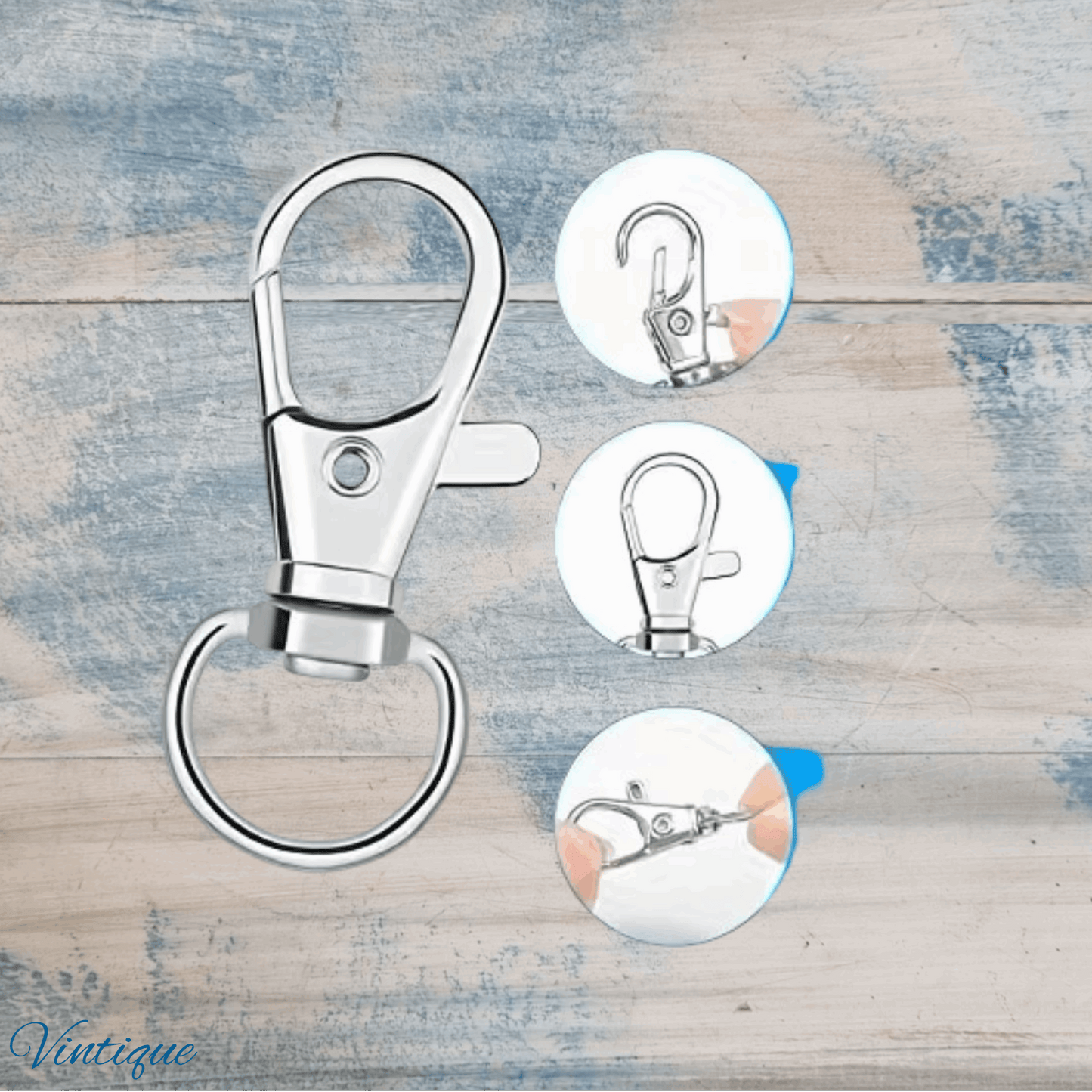 Lobster Claw Split Ring Snap hook 30mm long (Pkt 5)
