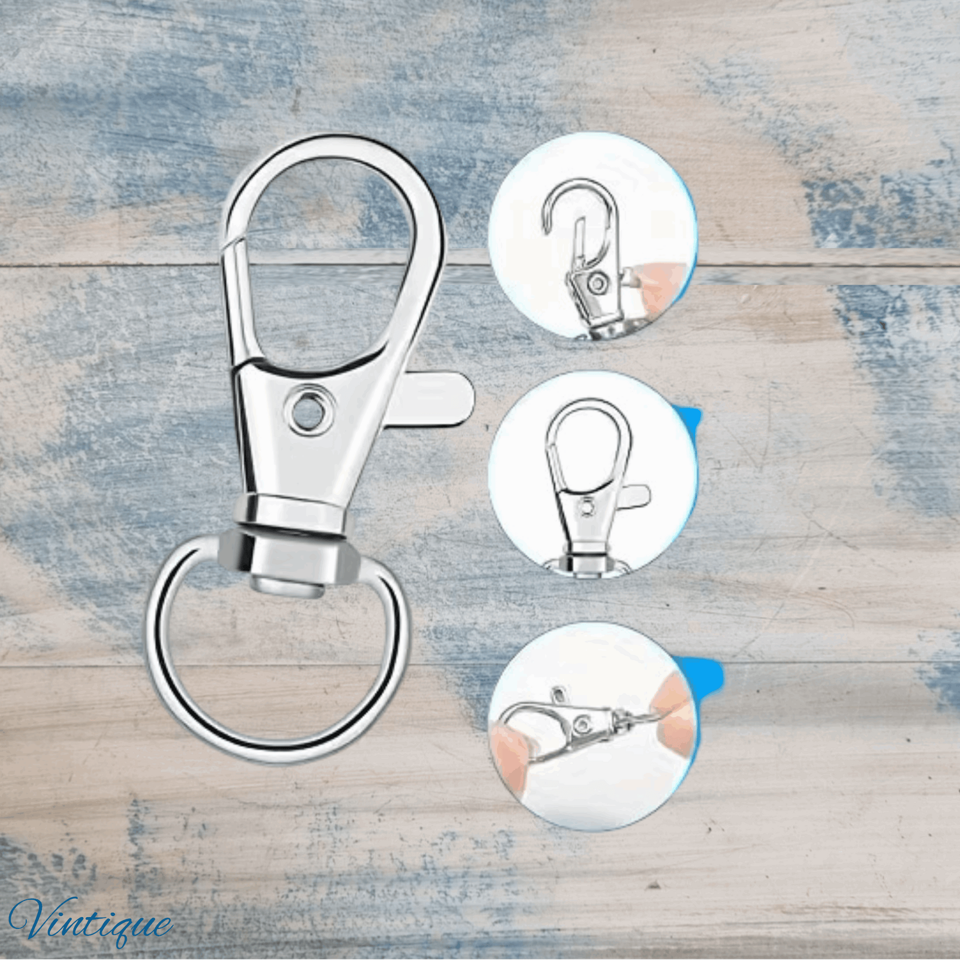 Lobster Claw Split Ring Snap hook 30mm long (Pkt 5)