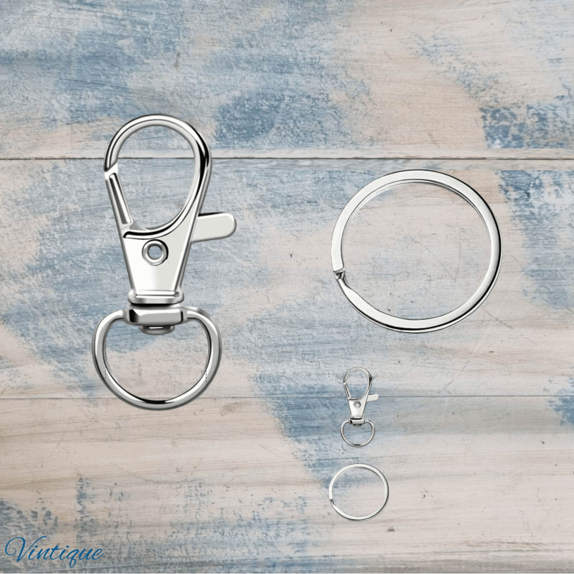 Lobster Claw Split Ring Snap hook 30mm long (Pkt 5)