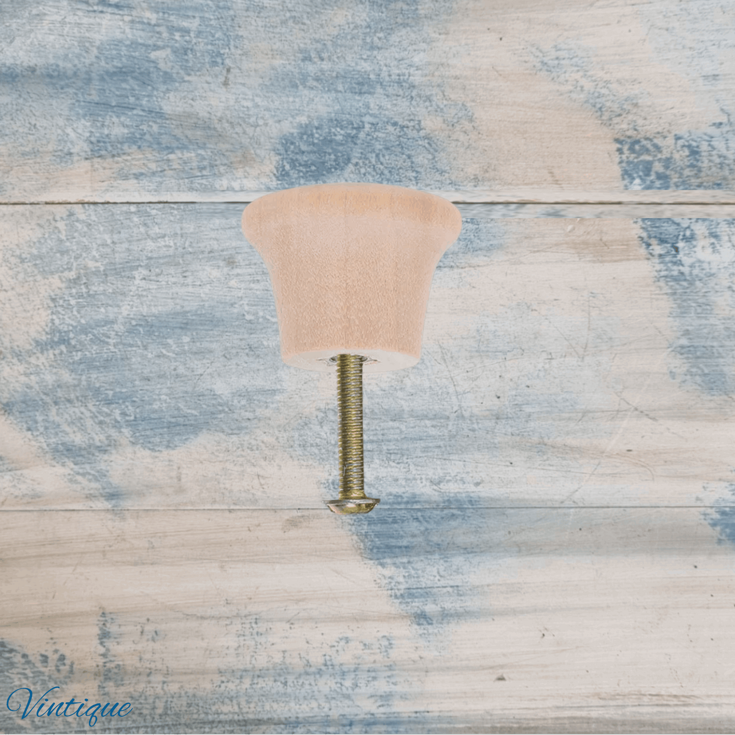 tappered Natural Wood Round furniture knob 25mm dia