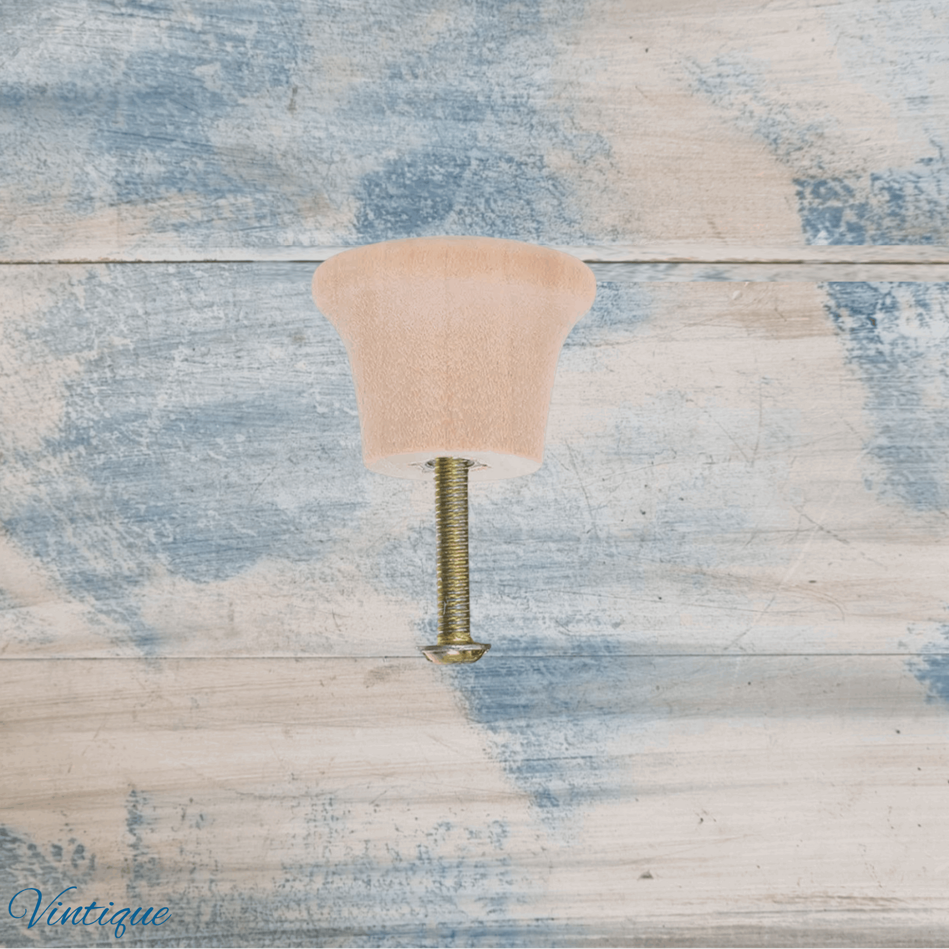 tappered Natural Wood Round furniture knob 25mm dia