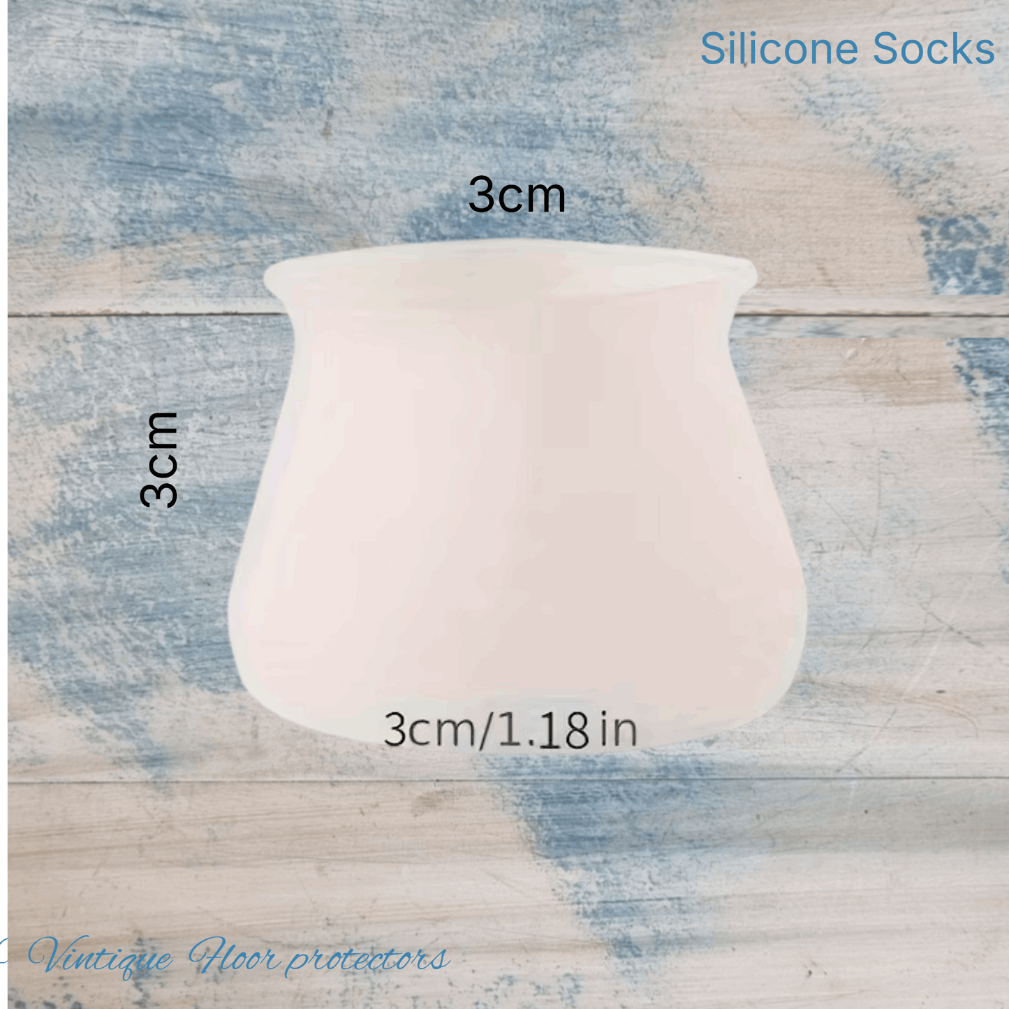 stretchy Silicone Chair socks anti-slip chair leg caps 30mm-White