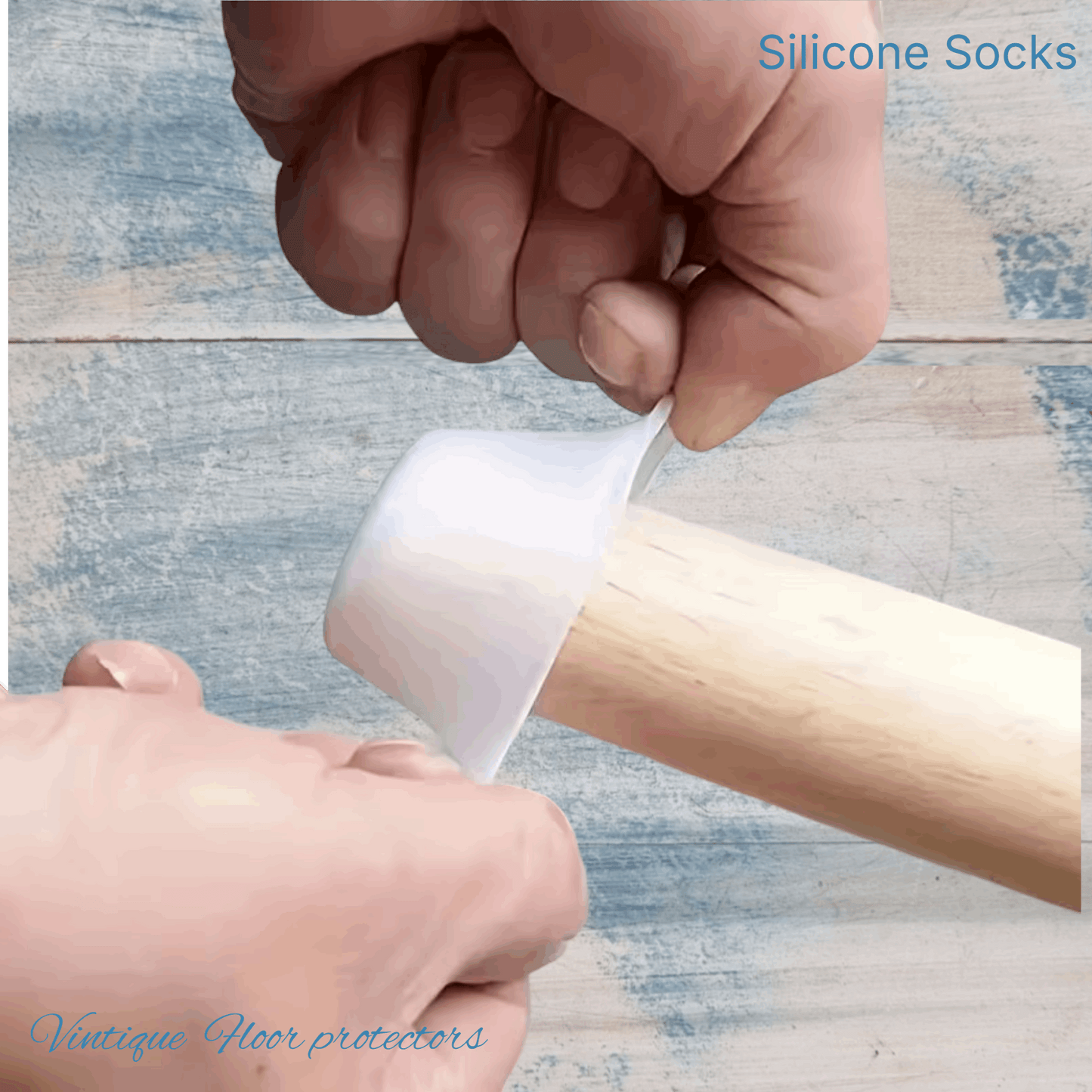 stretchy Silicone Chair socks anti-slip chair leg caps 30mm-White