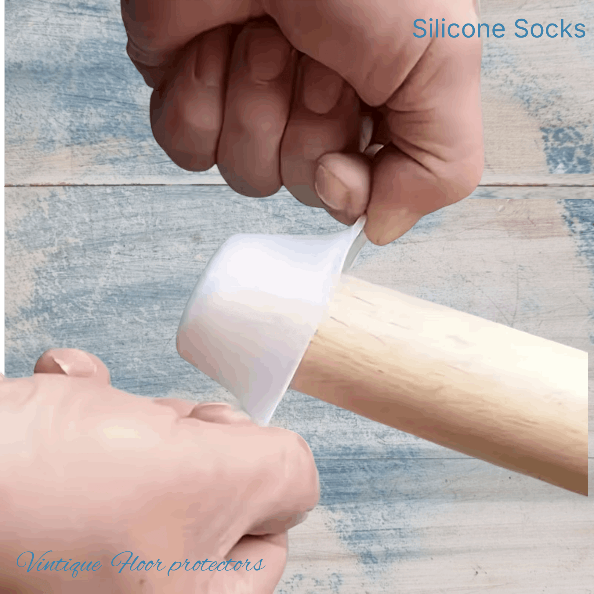stretchy Silicone Chair socks anti-slip chair leg caps 30mm-White