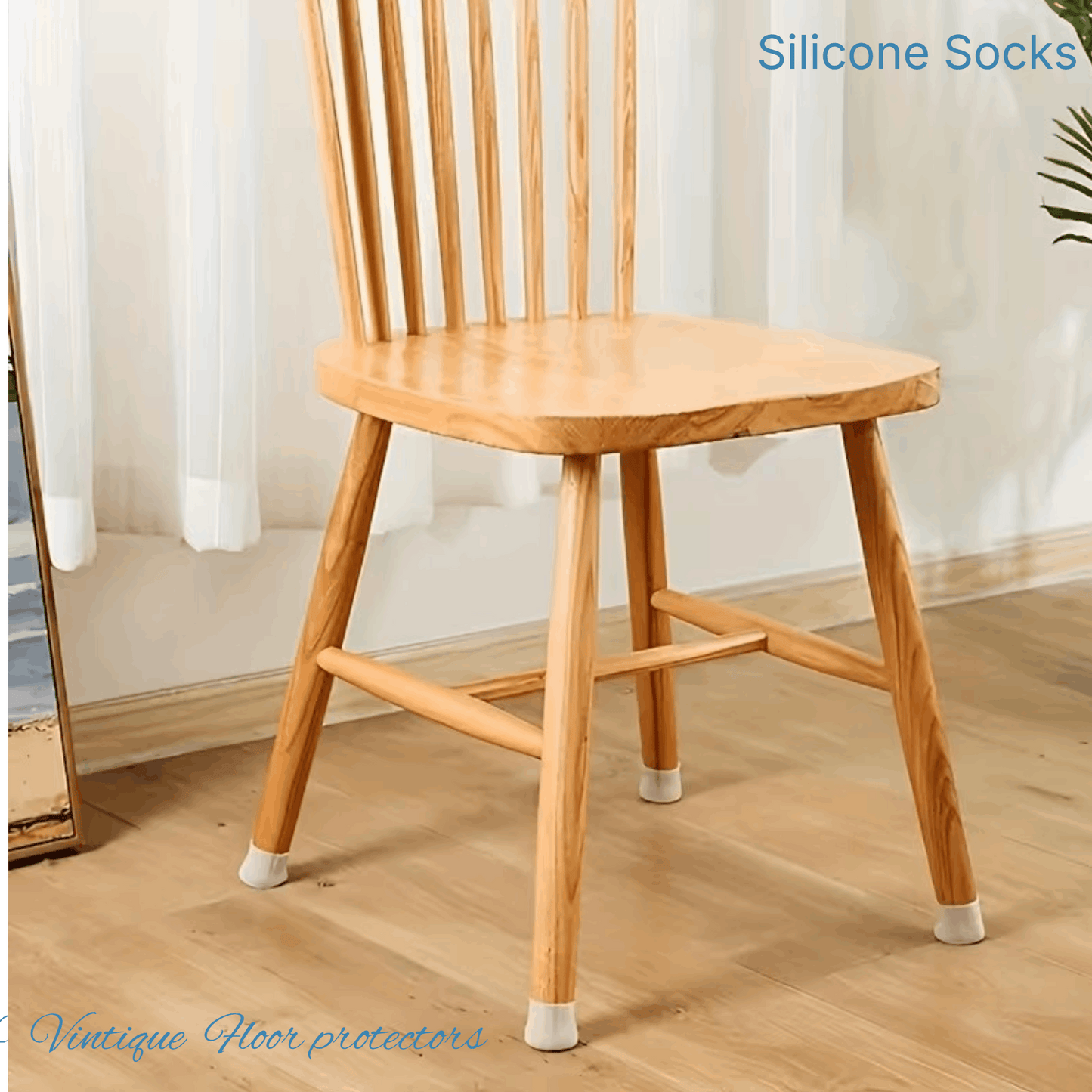 stretchy Silicone Chair socks anti-slip chair leg caps 30mm-White
