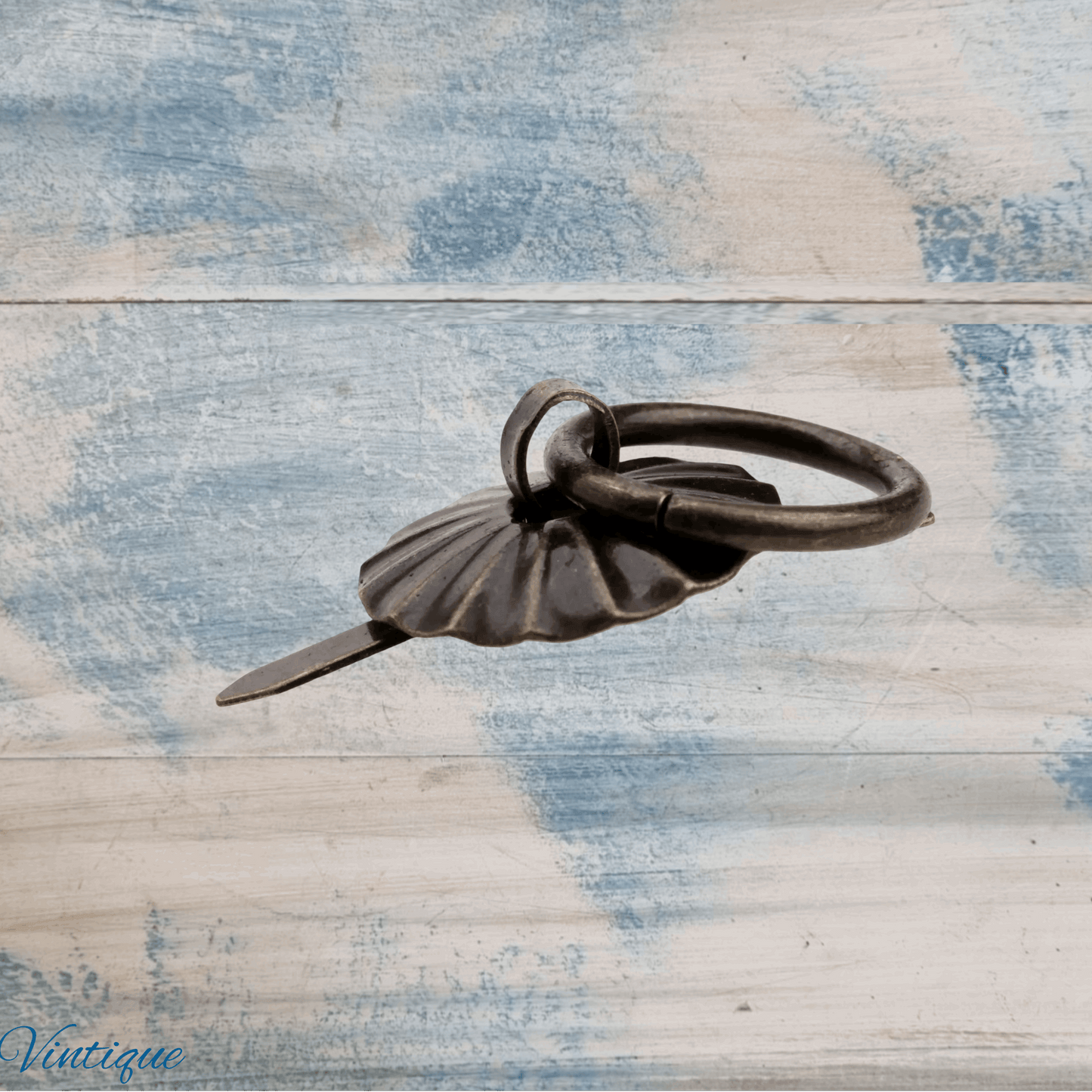 Itzy Bitzy fluted Ring jewelry Box handle Bronze 19mm dia