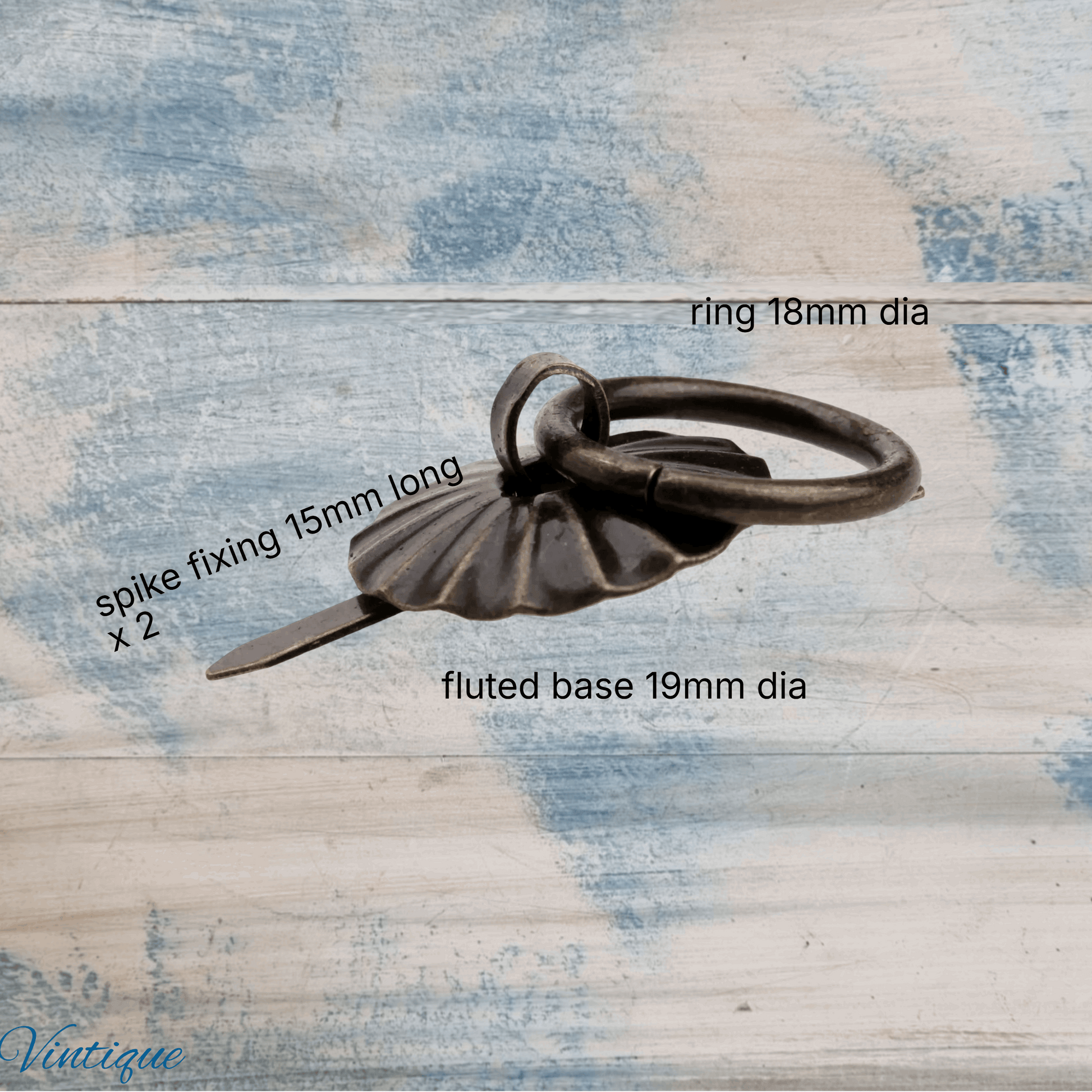 Itzy Bitzy fluted Ring jewelry Box handle Bronze 19mm dia