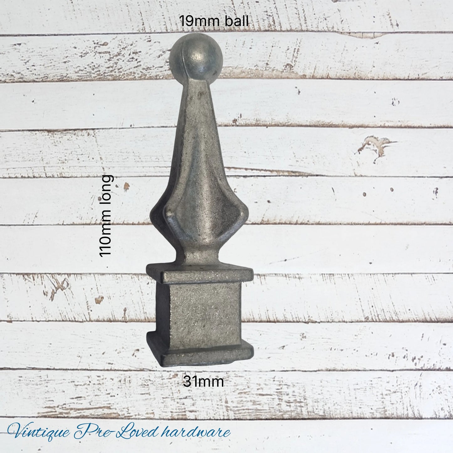 Cast Spire Ball Regal cross 110mm Long-plain finish (pre-loved)-17mm internal hole