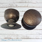 Dimpled Copper finish 1970's retro door knobs (pair) 54mm dia
