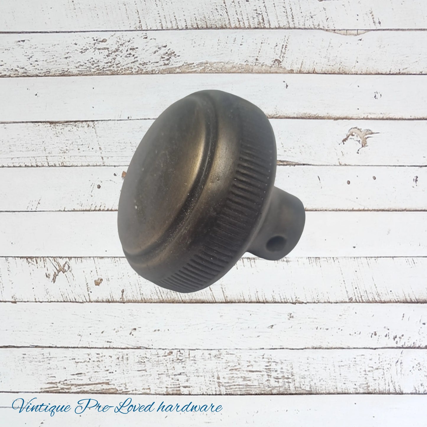 solid brass Door knob ribbed recycled 52mm dia