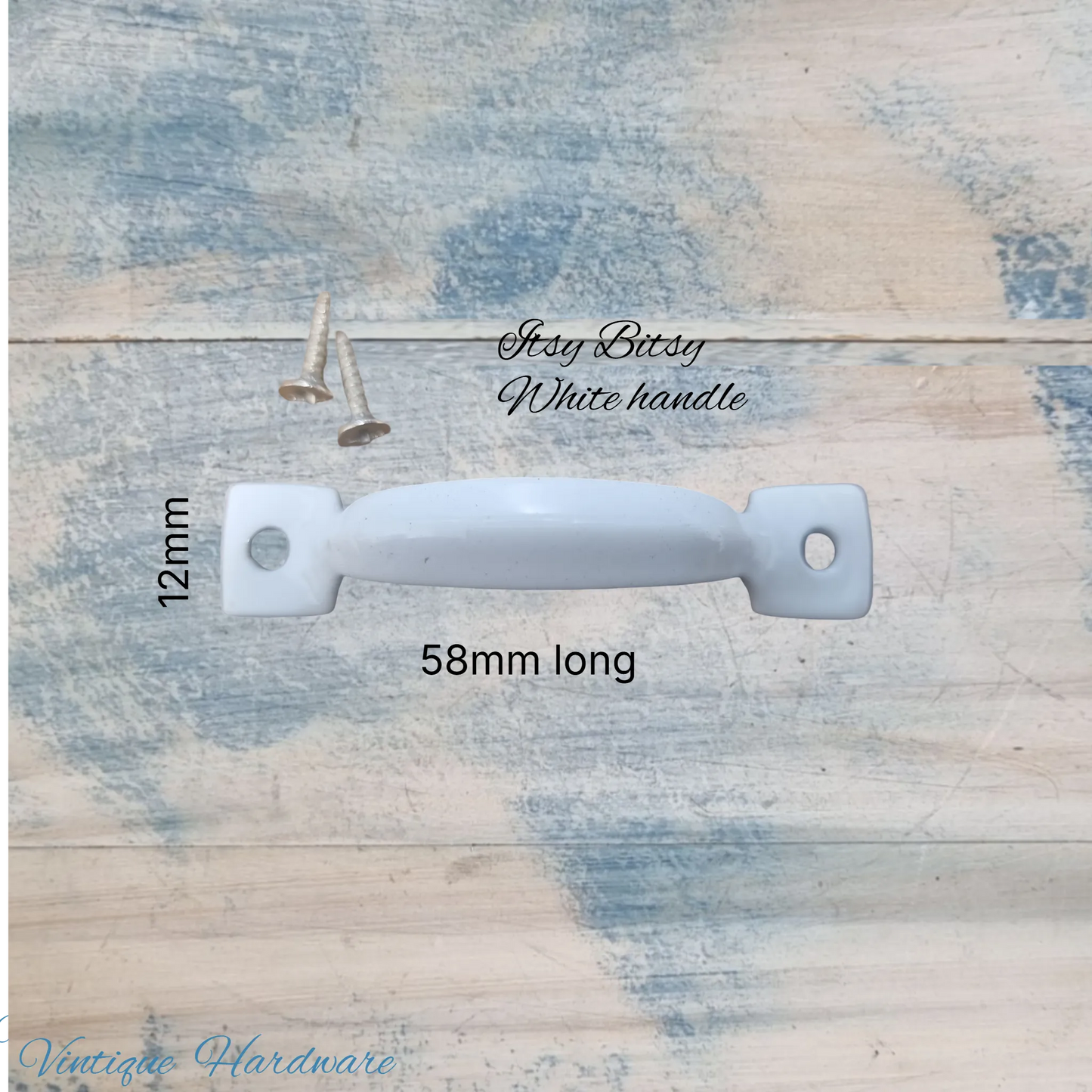 Antique White "itsy Bitsy" Small jewelry vintage Handle 58mm long