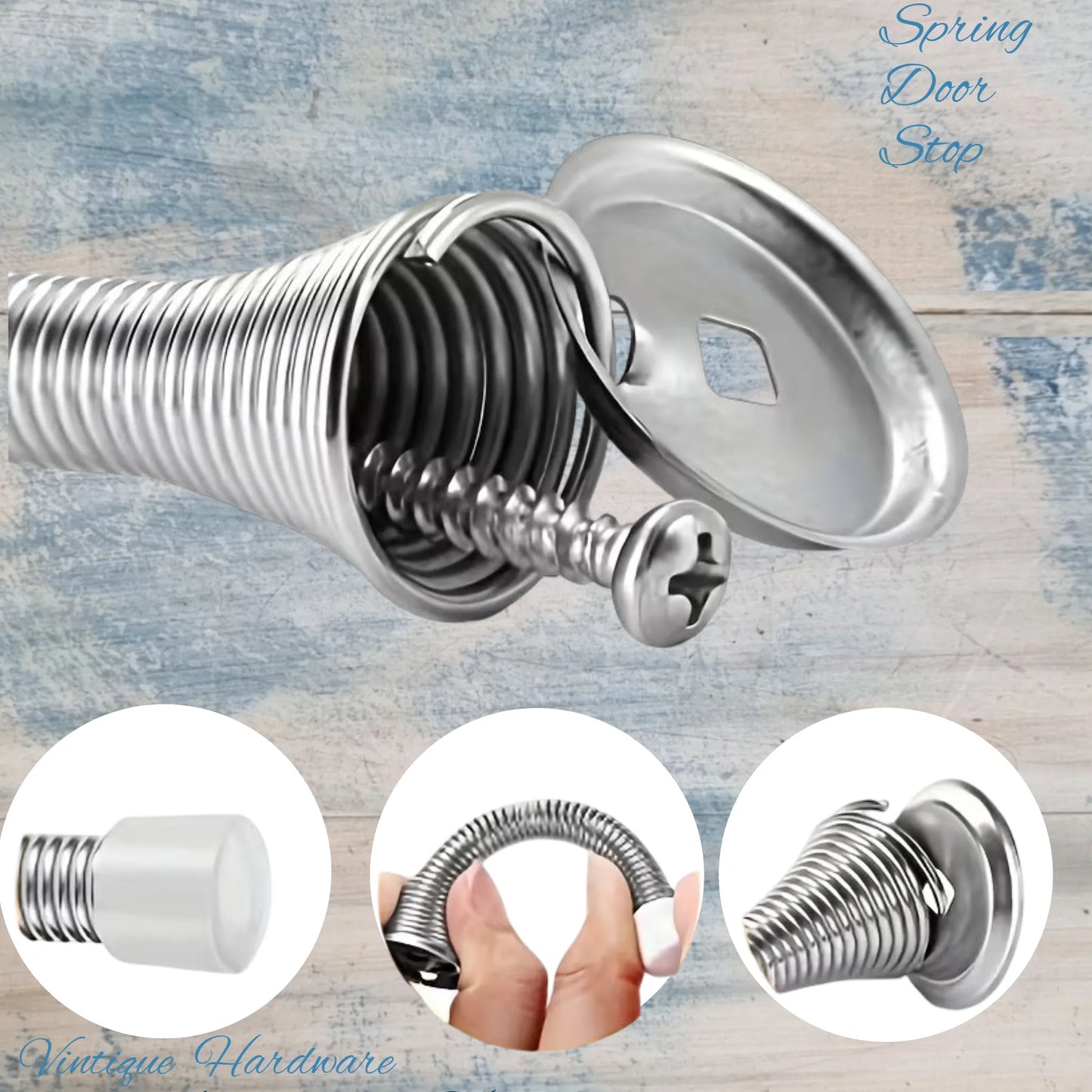 Stainless Steel Wall Spring DOOR STOPPER -Black 85mm long