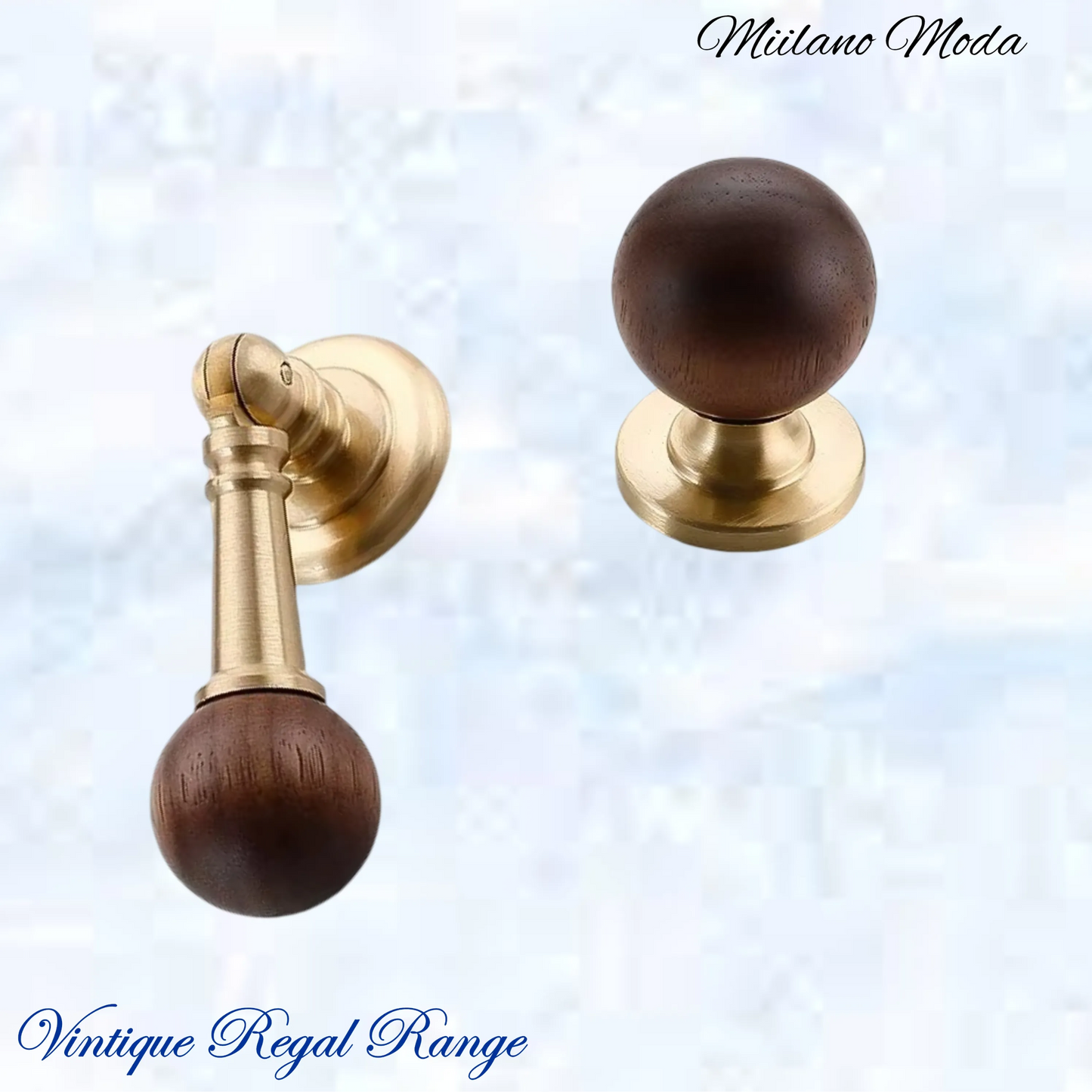 "Milano Moda" Brass & Walnut cabinet / Drawer Drop-25mm Dia-NEW