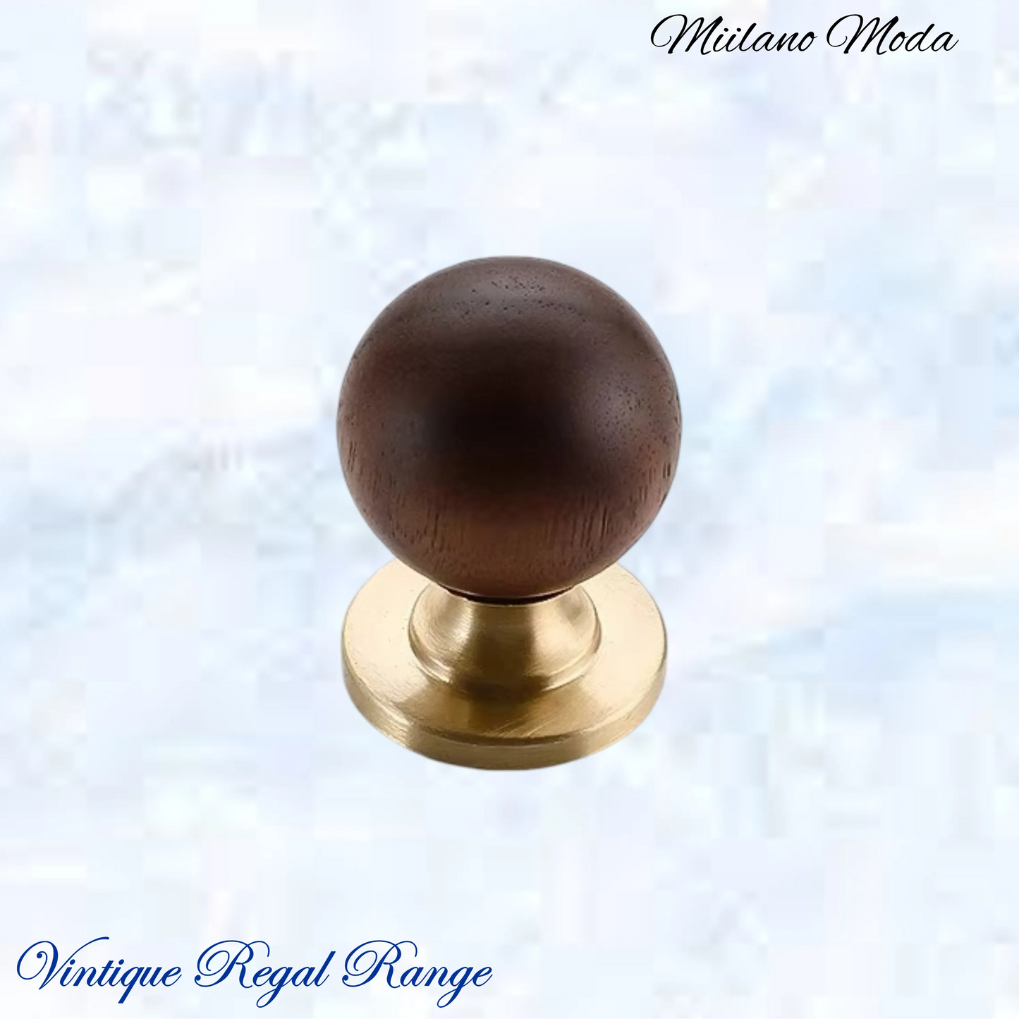"Milano Moda" Brass & Walnut cabinet / Drawer Knob-25mm Dia-NEW