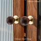 "Milano Moda" Brass & Walnut cabinet / Drawer Knob-25mm Dia-NEW