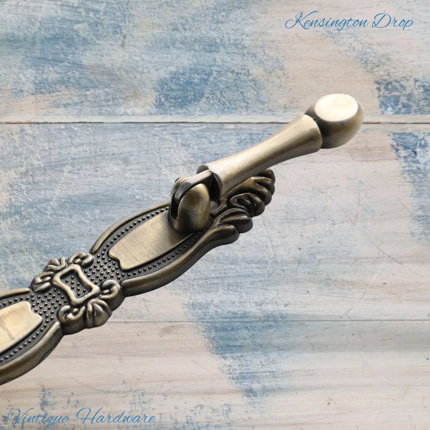 Kensington Drop Cabinet handle with backplate Bronze 116mm long
