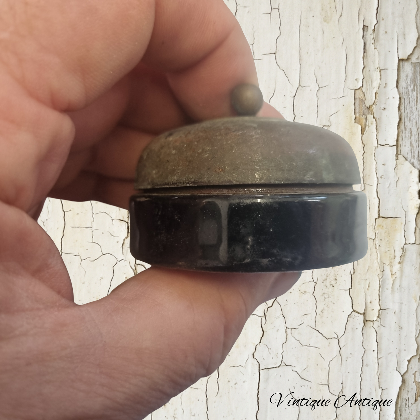 Antique Round steel porcelain Light Switch