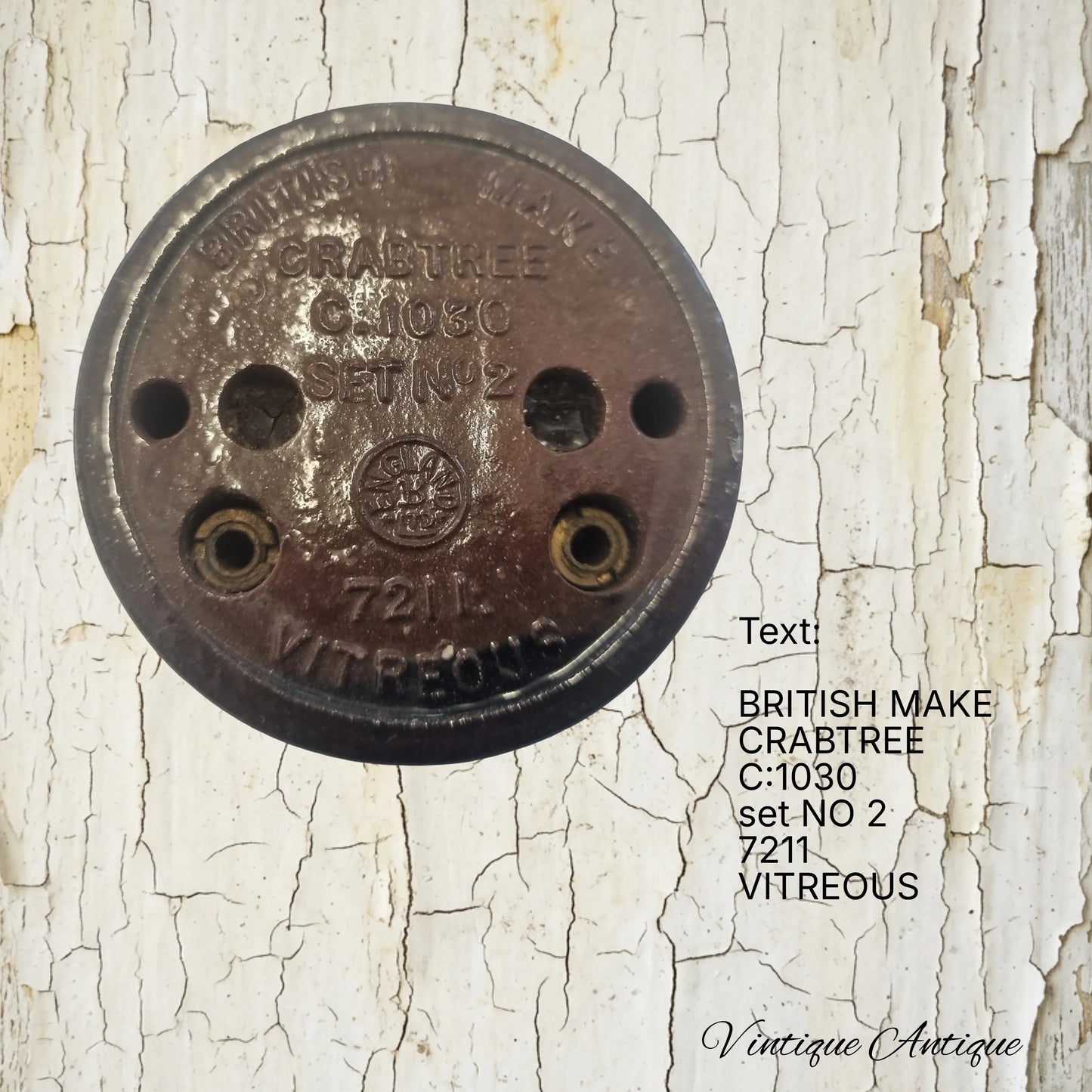 Antique Round steel porcelain Light Switch