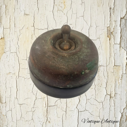 Antique Round steel porcelain Light Switch