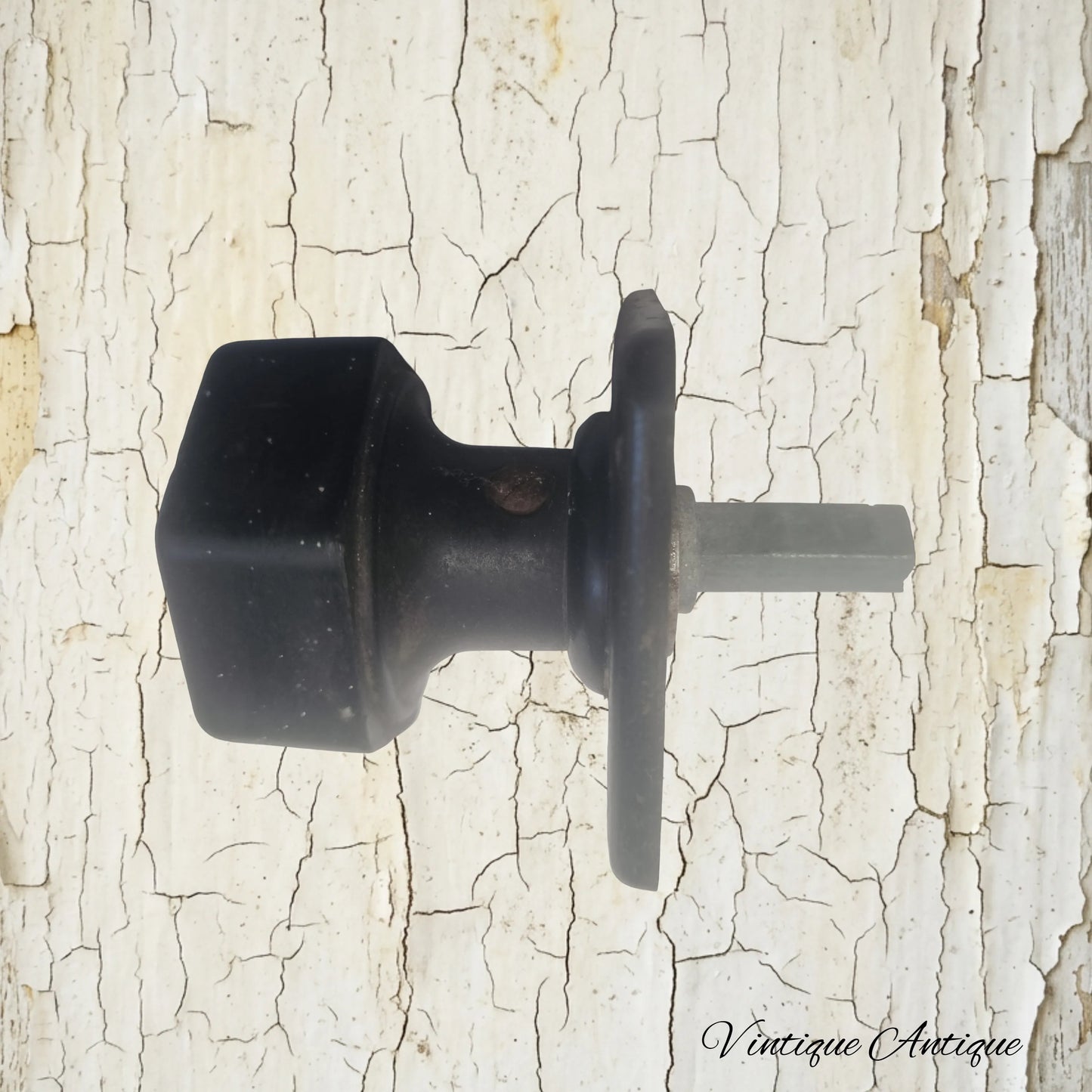 Antique Octagonal  Bakelite door Knob,Backplate & small spindle