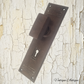 Antique Rectangle Bakelite door Knob set ,2x Backplate & Spindle