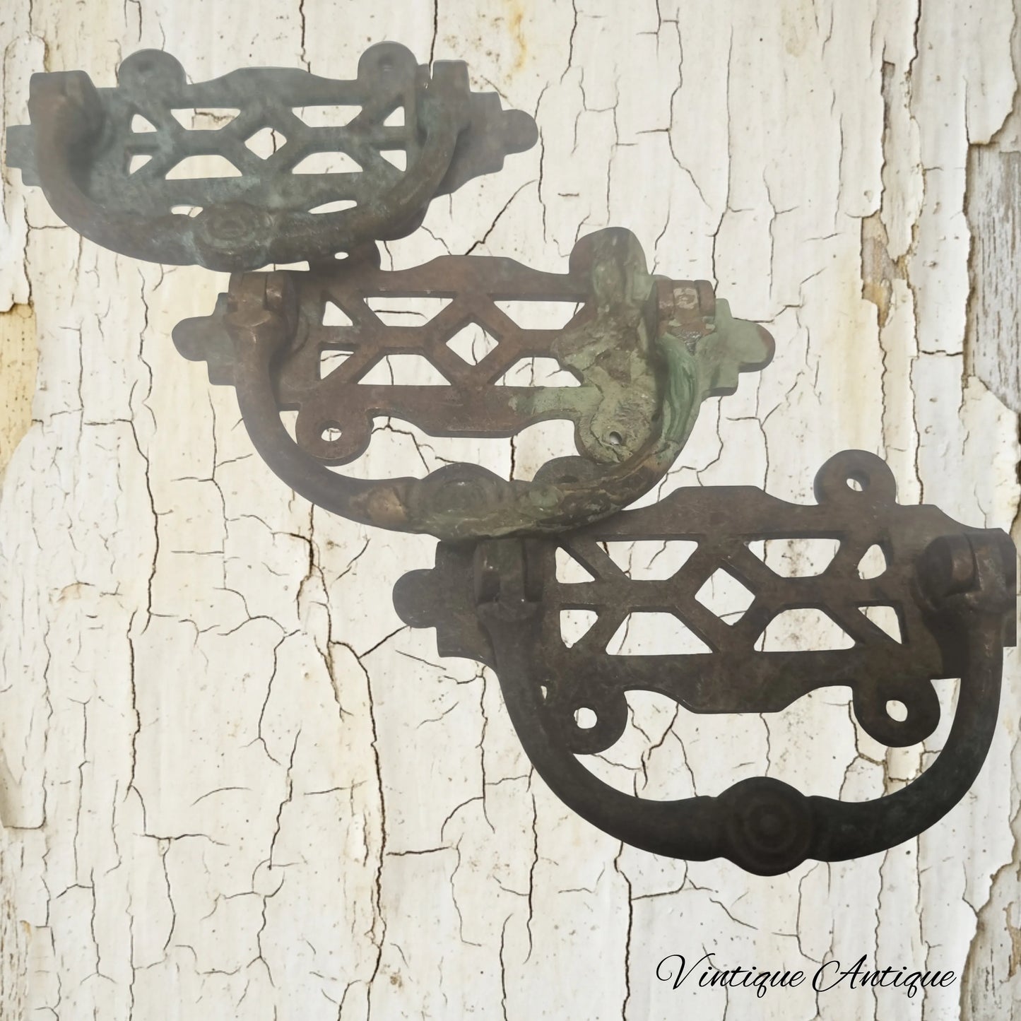 Set of Brass swing Handles 113mm longx45mm high -ready for a 2nd life
