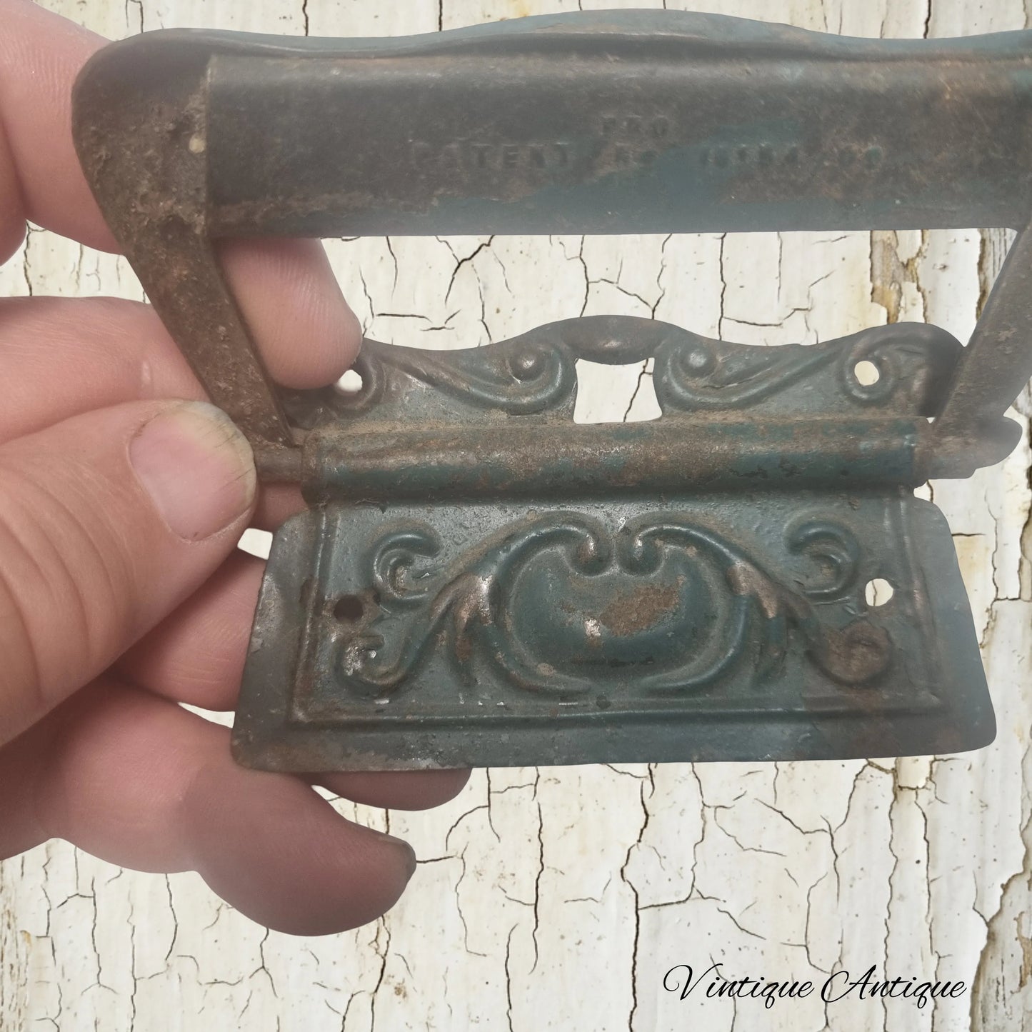 large rustic steel swing handle 110mm x 72mm-BARNTASTIC