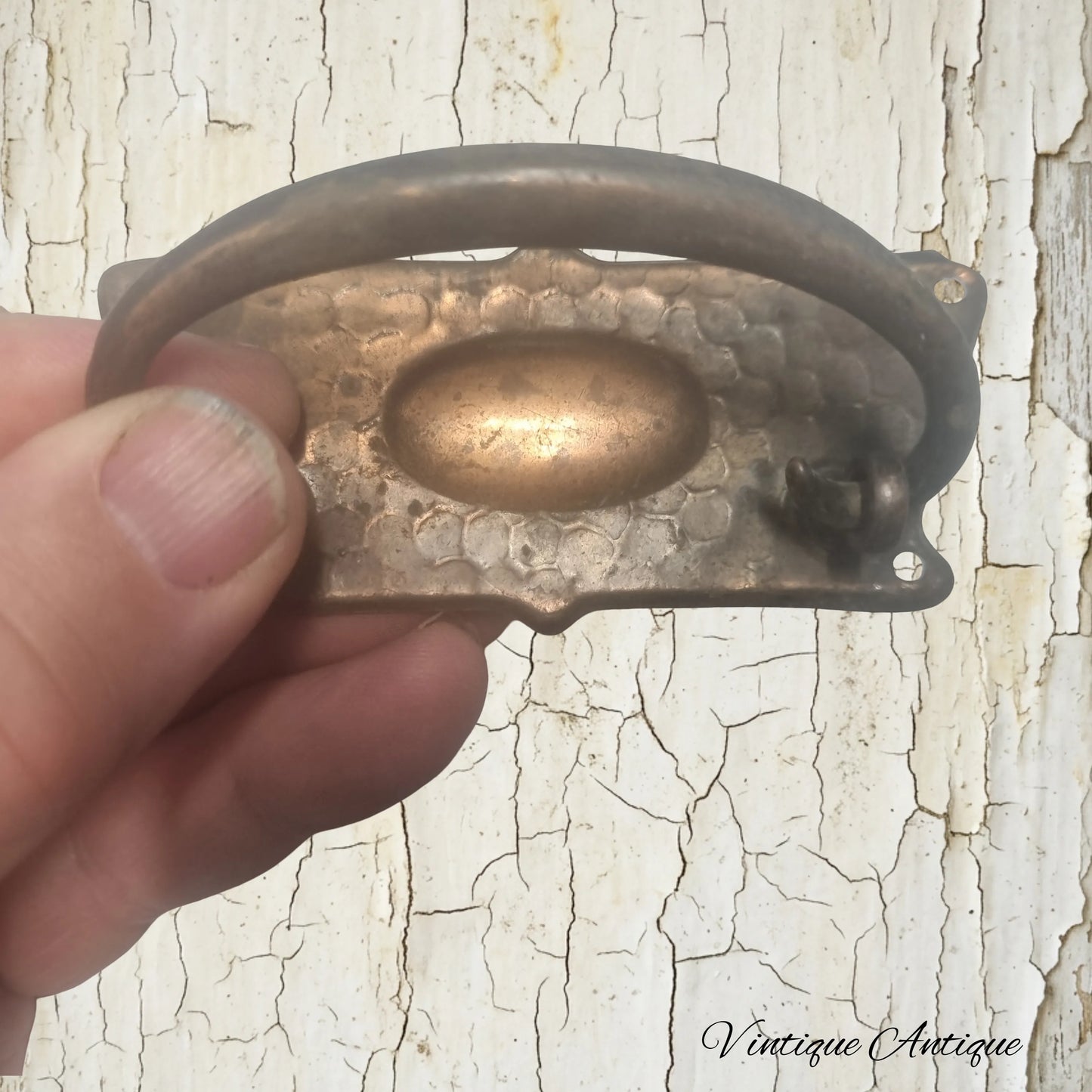 Brass/Copper dimpled swing handle 96mm-preloved