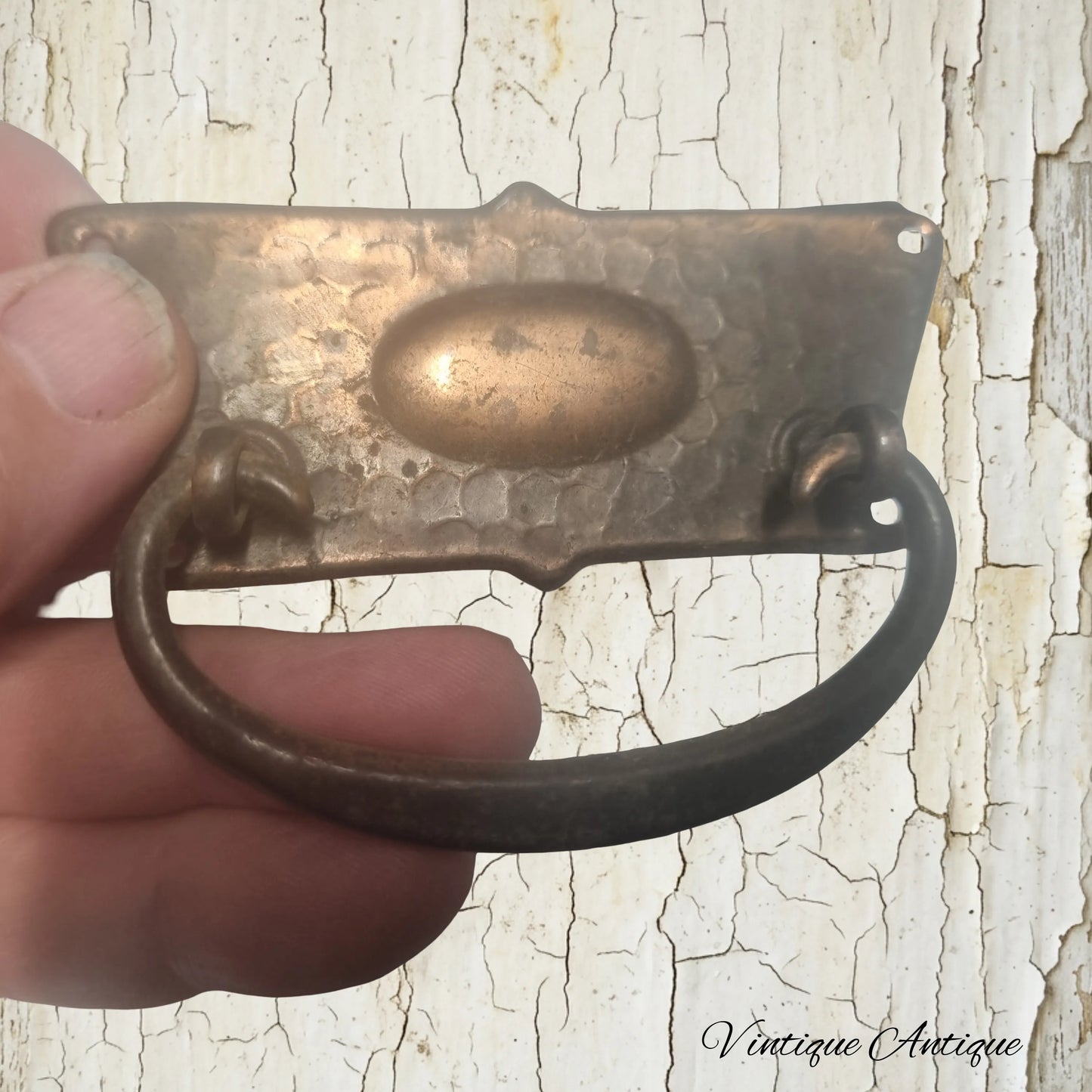 Brass/Copper dimpled swing handle 96mm-preloved