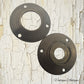pair of Brass Backplates for door knobs 58mm dia