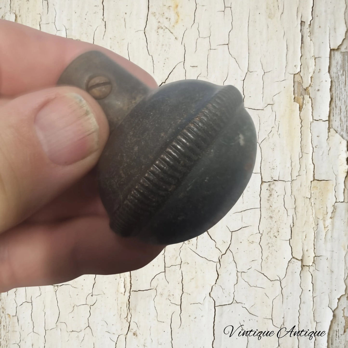 sheet Brass ribbed door knob 48mm dia-ready for a 2nd life