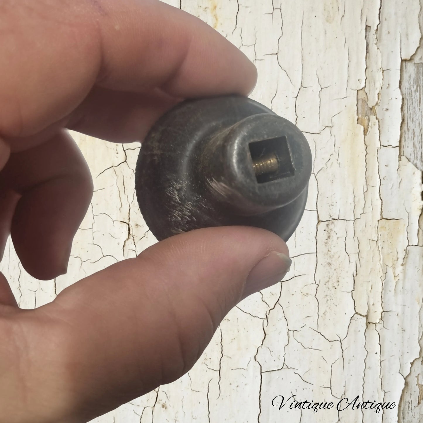 sheet Brass ribbed door knob 48mm dia-ready for a 2nd life