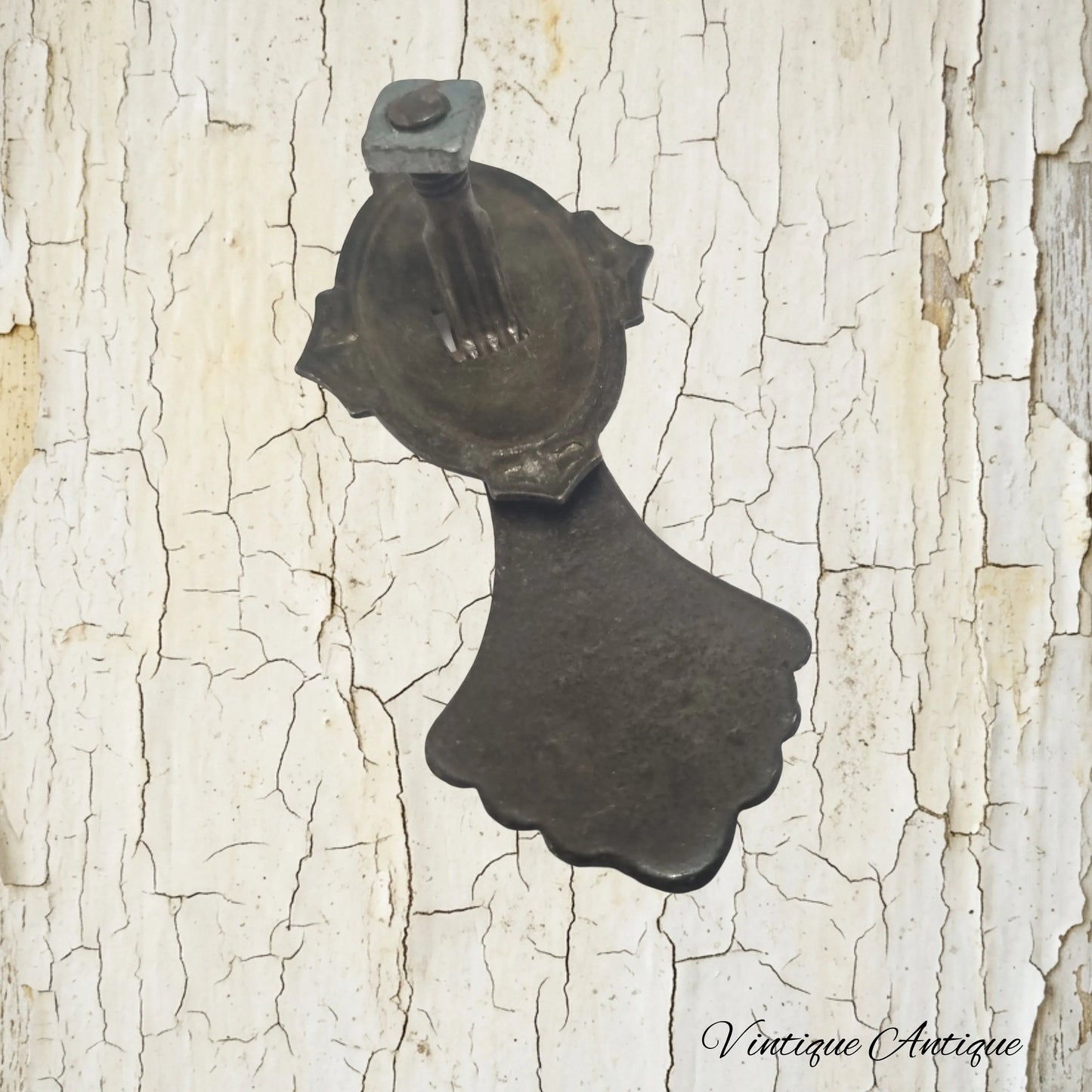 brass/bronze scallop drop swing handle -recycled 75mm long