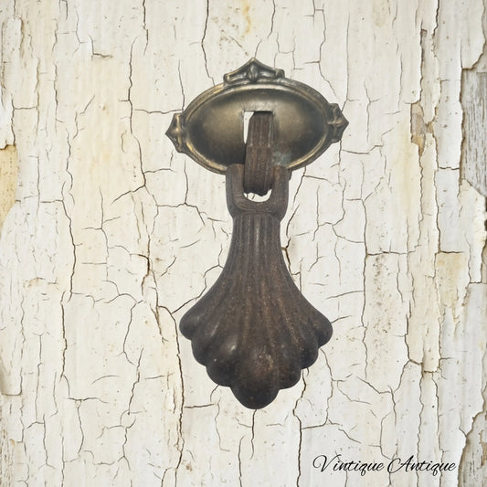 brass/bronze scallop drop swing handle -recycled 75mm long