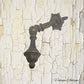 Solid Brass drop handle 45mm drop with base plate -recycled hardware