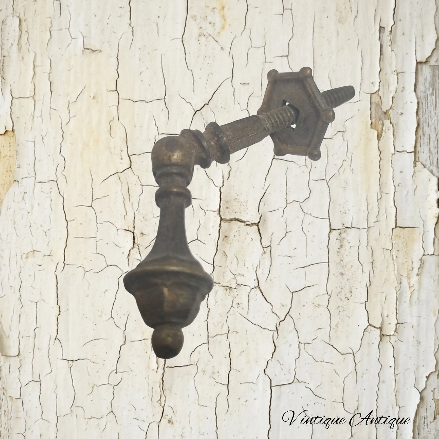 Solid Brass drop handle 45mm drop with base plate -recycled hardware