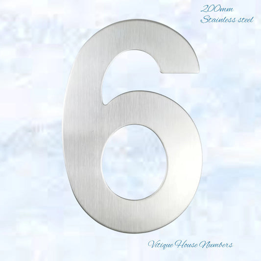 Premium 150mm 304 WideStainless steel silver floating Street numbers (0-9)