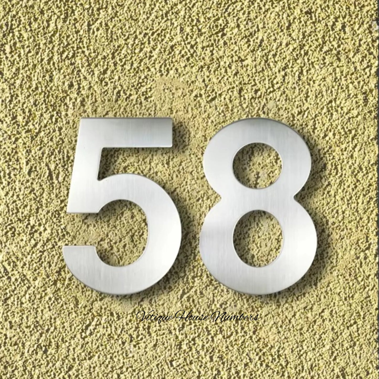 Premium 200mm 304 Stainless steel silver floating Street numbers (0-9)