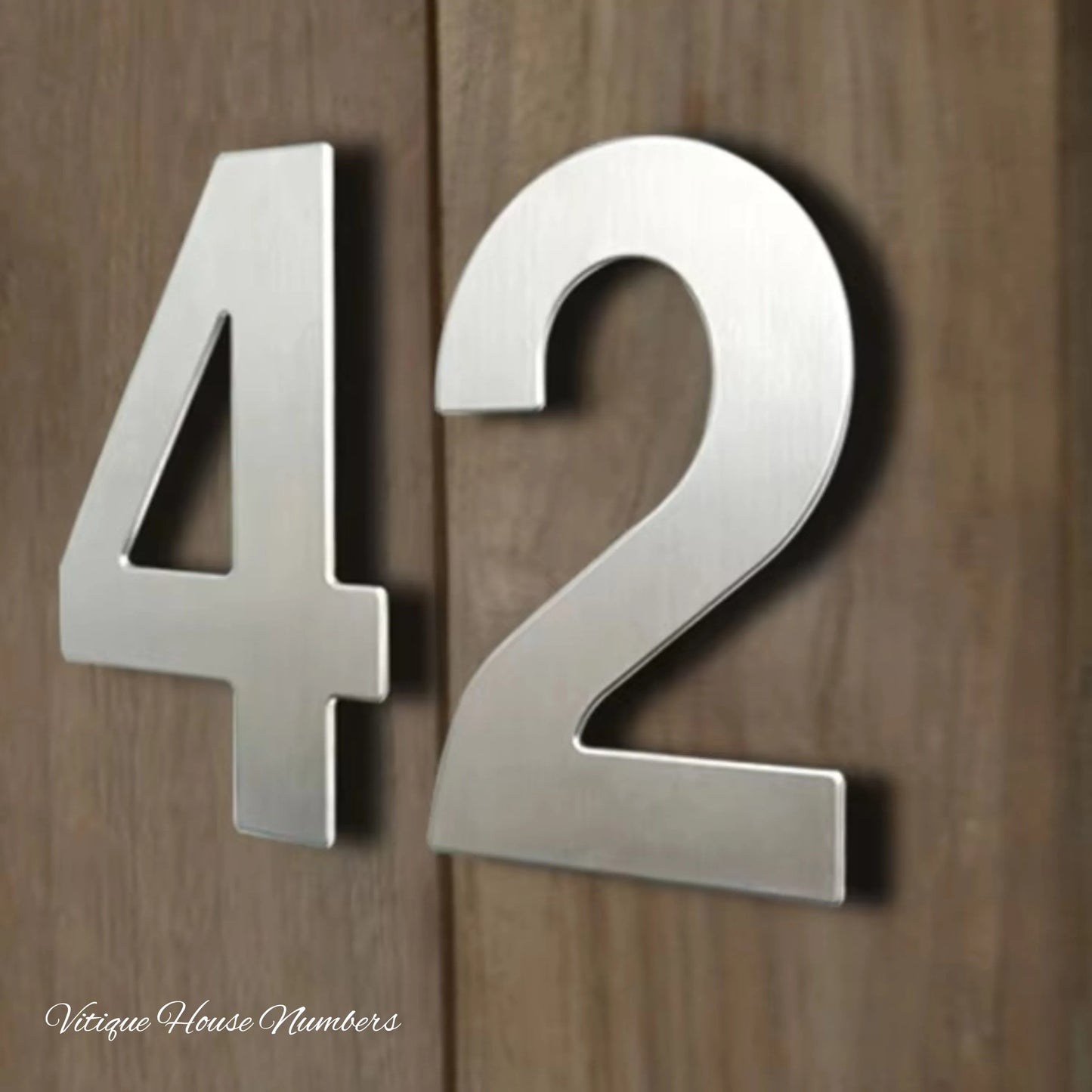 Premium 200mm 304 Stainless steel silver floating Street numbers (0-9)
